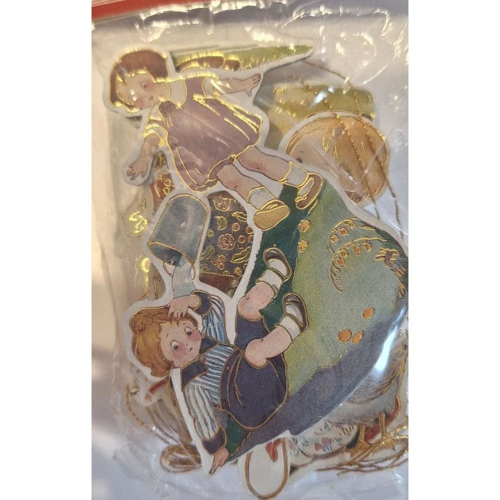 Shackman Die Cuts Mother Goose‎ ornaments six different vintage Hong Kong